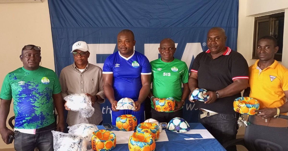 Home-based TM Bah donates 100 balls to SLFA