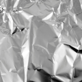 The image shows crumpled aluminum foil.