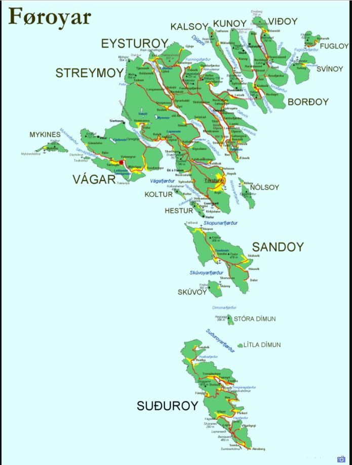 Kort over Færøerne