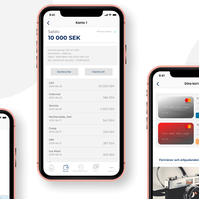 UX/UI Design for SverigeBanken BankApp