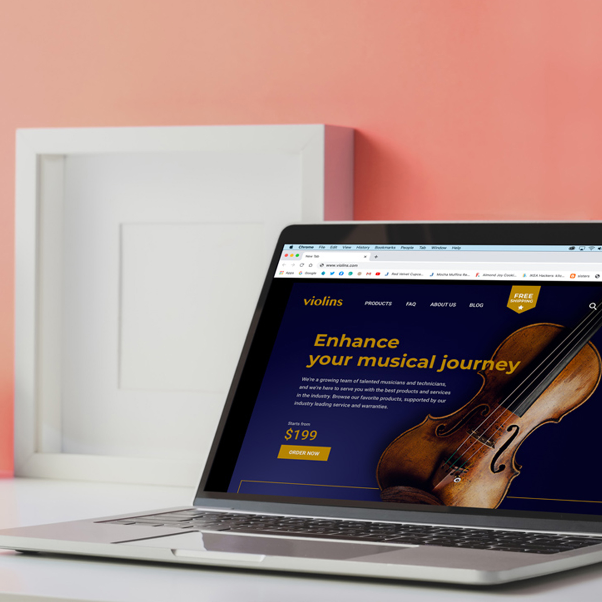 Visual Design – Landing Page for Violins (E-commerce Website)