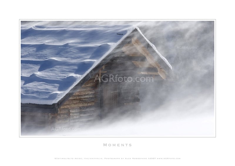 Photo print, Cabin Snow - a popular image from the South Tyrolean collection.