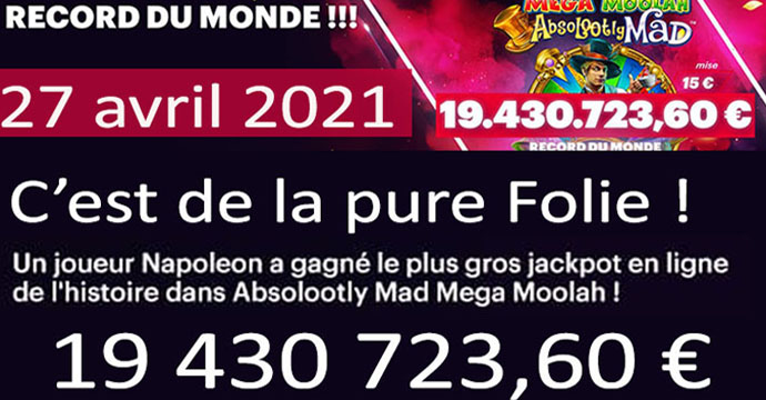 Jackpot record Mega Moolah en 2021