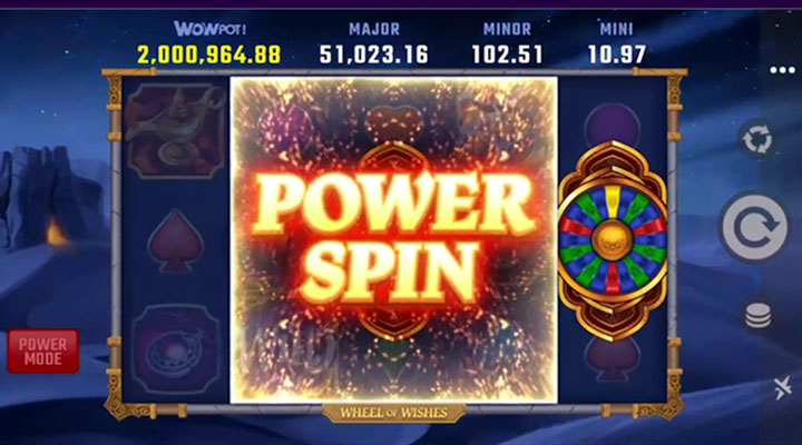 Wheel of Wishes et Fonction Power Spin pour Gagner Gros