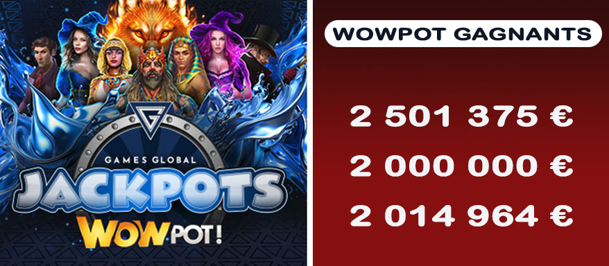 WowPot jackpots gagnants en 2024