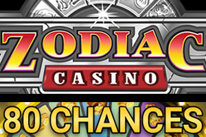 Zodiac Casino 80 tours pour 1$