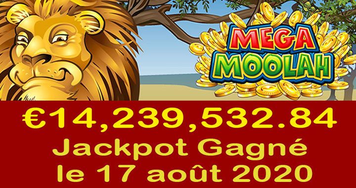 Mega Moolah gagnant en août 2020 - Plus de 14 millions gagnés