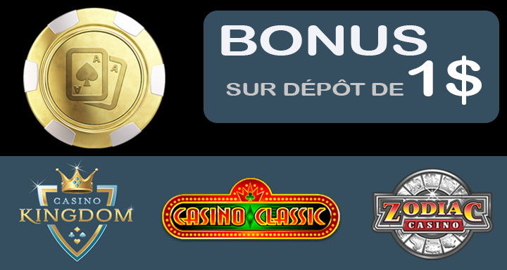 Offre gratuite de casino sur un dépôt de 1$