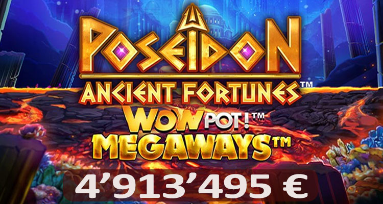 Jackpot gagnant sur Ancient Fortunes Poseidon WowPot Megaways le 12 août 2022