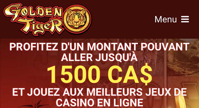 Le site Golden Tiger Casino