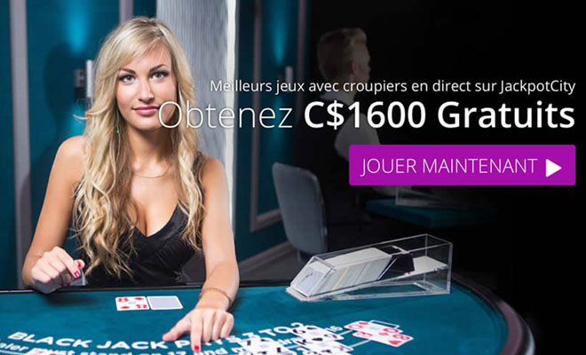 Jackpot City Casino et croupier en live