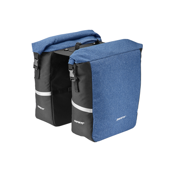 Key secured quick-release MIK system attaches and removes with ease Durable fabric with water-repellent coating Deep, roll top storage Built in laptop sleeve, water bottle and E-bike battery holder