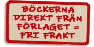 Klicka in i webbshoppen! BILD: skylt med röd ram och texten 'Böckerna direkt från förlaget = fri frakt'