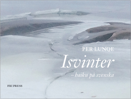 BILD: Omslag till 'Isvinter' av Per Lunqe, sprucken is vid en klippstrand