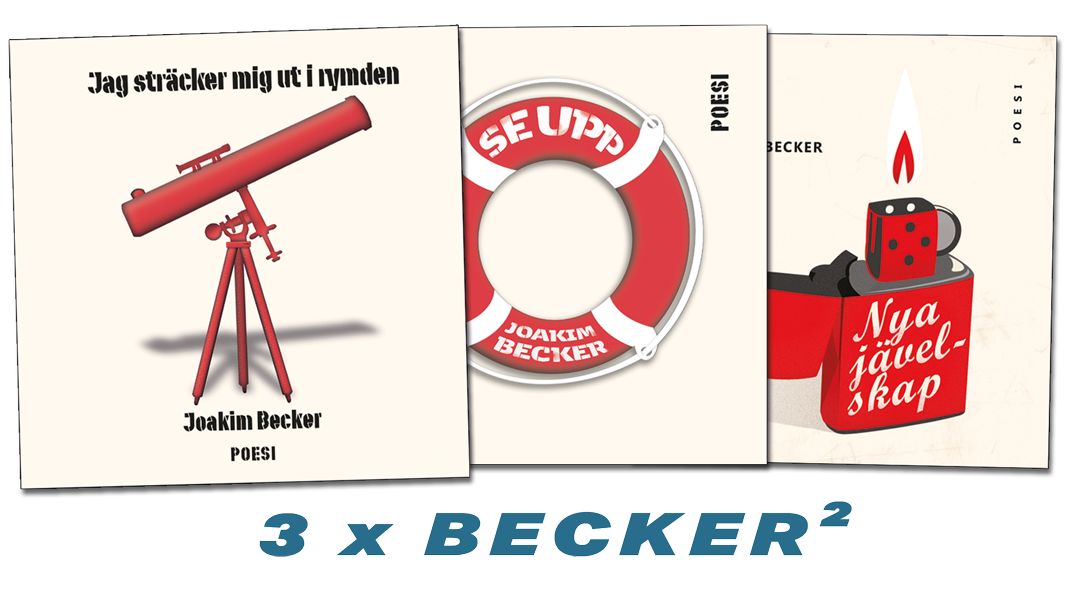 Omslagen till Joakim Beckers böcker utgivna på Fri Press