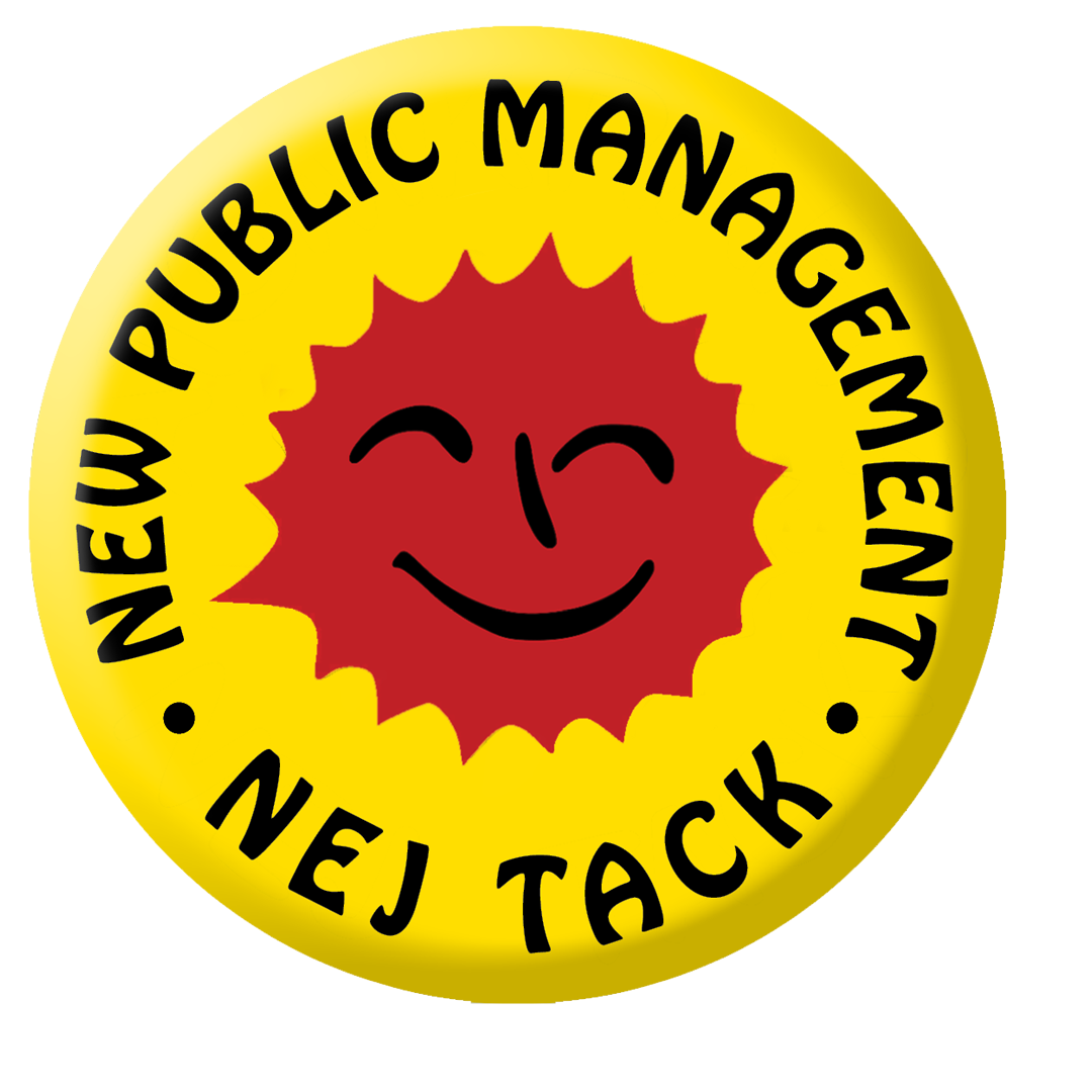 NPM, New public management, 'ett samlingsbegrepp för reformer av den offentliga sektorns organisation och styrning som omfattar att använda metoder från det privata näringslivet i syfte att öka effektiviteten'
