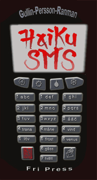 Omslaget till 'Haiku-SMS' med knappar som på en gammaldags mobiltelefon.