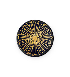 Scherning Icon Broche Black Gold