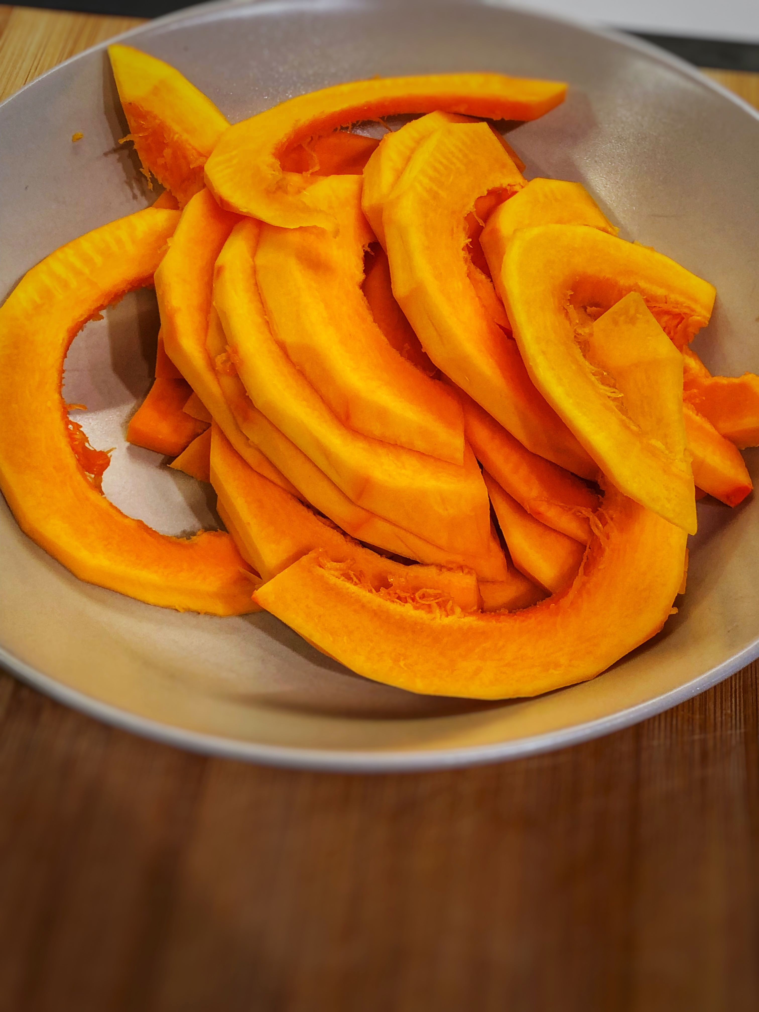 Hokkaido pumpkin cut to fries