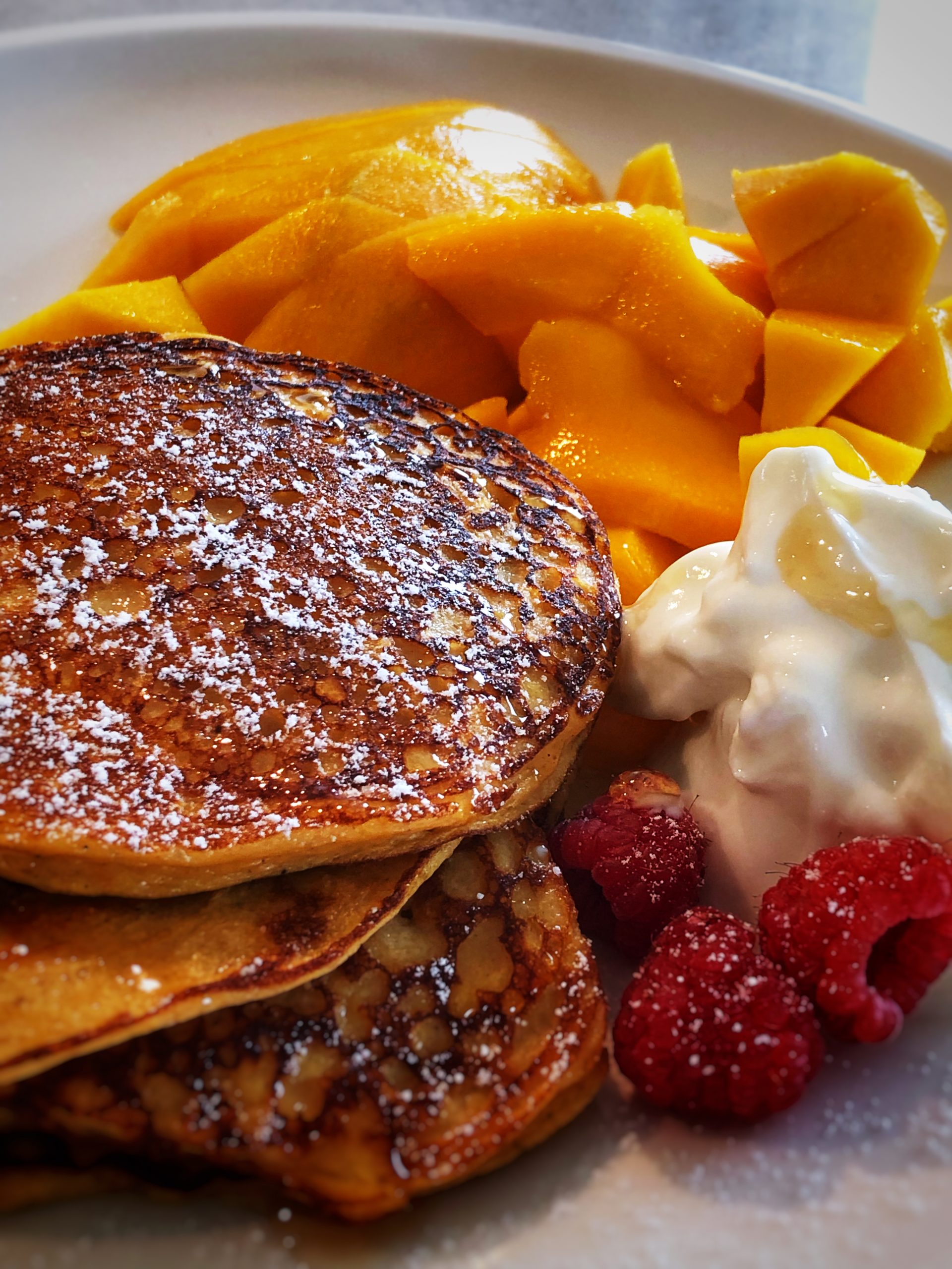 Paleo-friendly Sweet Potato Protein Pancakes