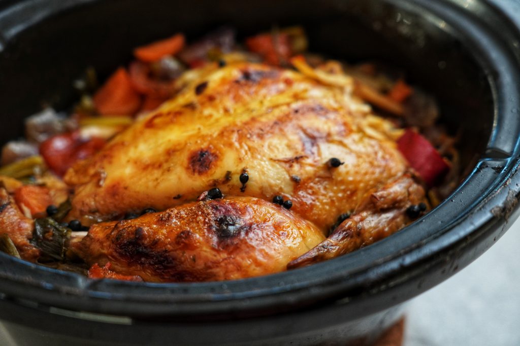 Slow-cooked chicken