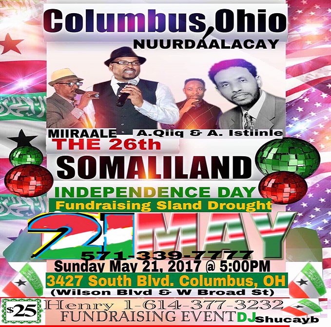 GUDDIGA QABAN QAABADA XUSKA 18-KA MAY EE COLUMBUS, OHIO IYO HAREERAHEEDA OO FARIIMO MUHIIN AH U DIRAY JAALIYADDA HALKAAS DAGIN.