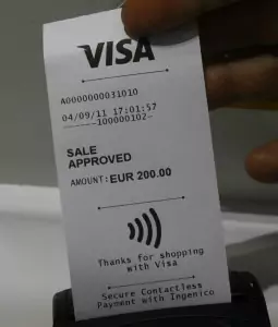 visa wireless phone payment kvitto reciept