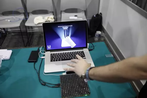 Ultrahaptics: Ultrasound forcefield