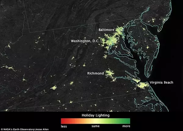 christmas lights from space nasa