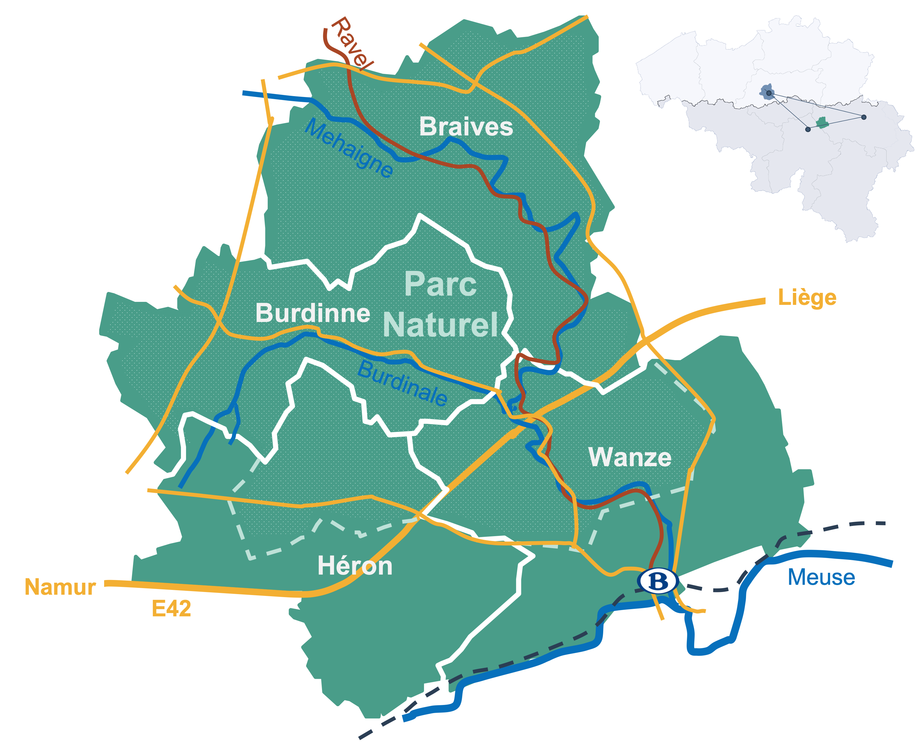 Carte du territoire du GAL Burdinale Mehaigne