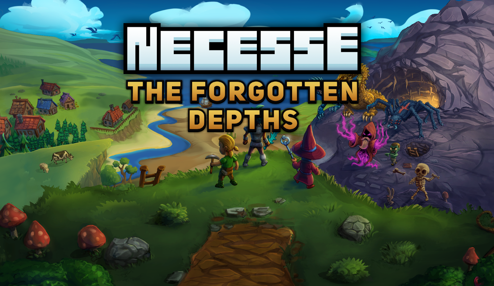 Counting Down to Official Launch, Necesse Shadow Drops Big Update and Teases 1.0 Live at the Triple-i Showcase! Including New Biome and New Boss!