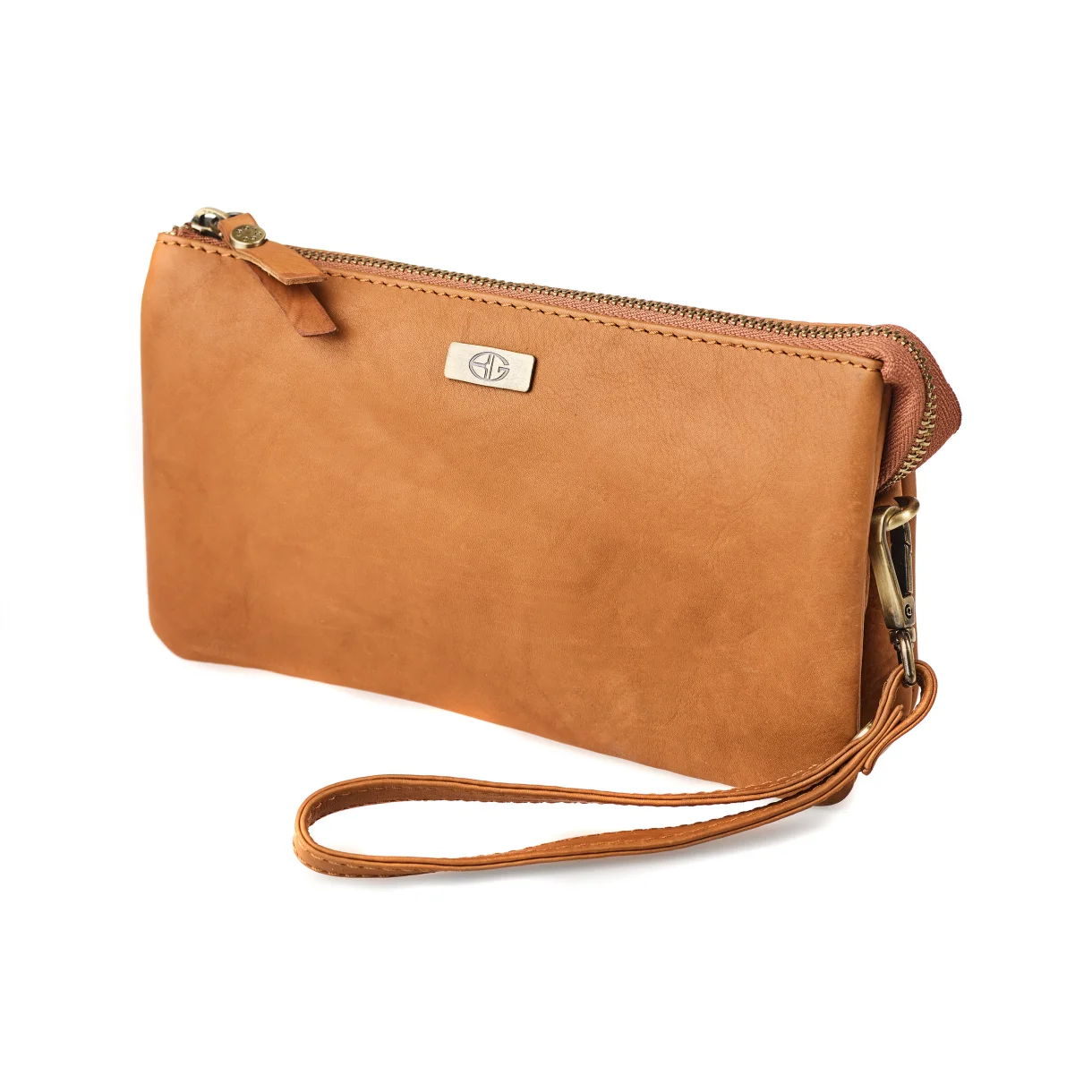Clutch uden lomme cognac