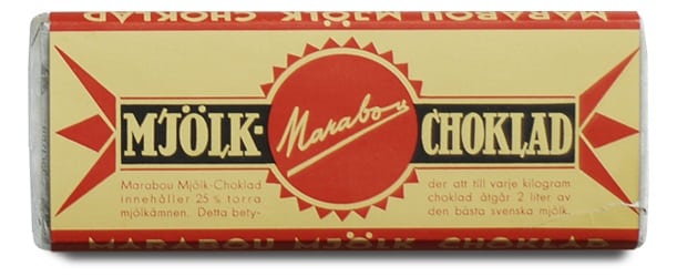 Marabou mjölkchoklad från 1930-talet.