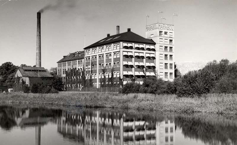 Maraboufabriken i Sundbyberg år 1929.