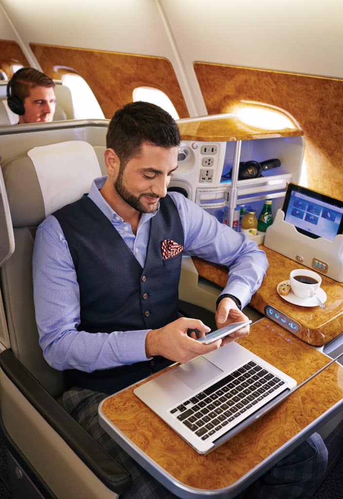 wifi ombord på emirates plan