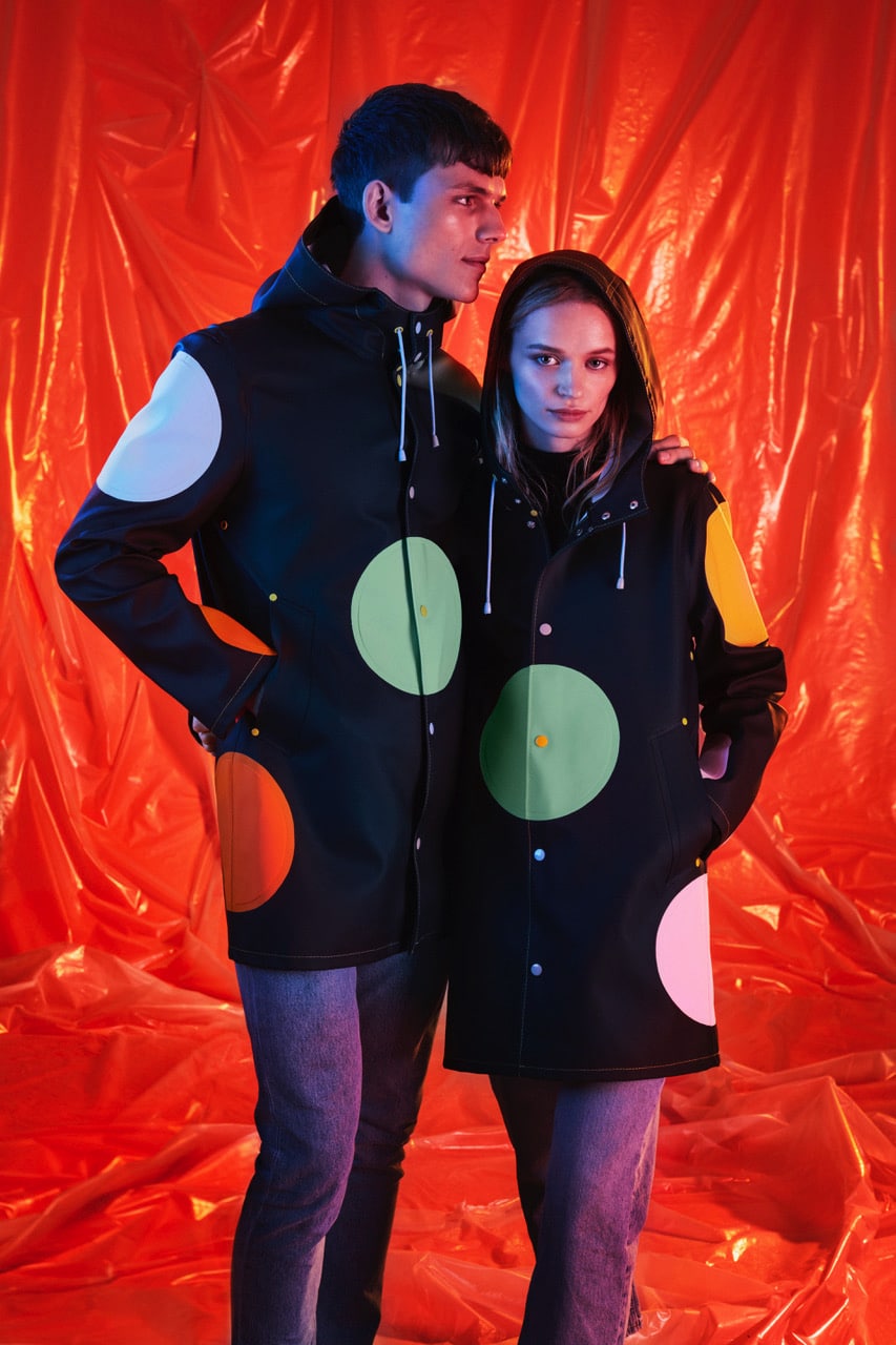 stutterheim happy socks samarbete regnjacka
