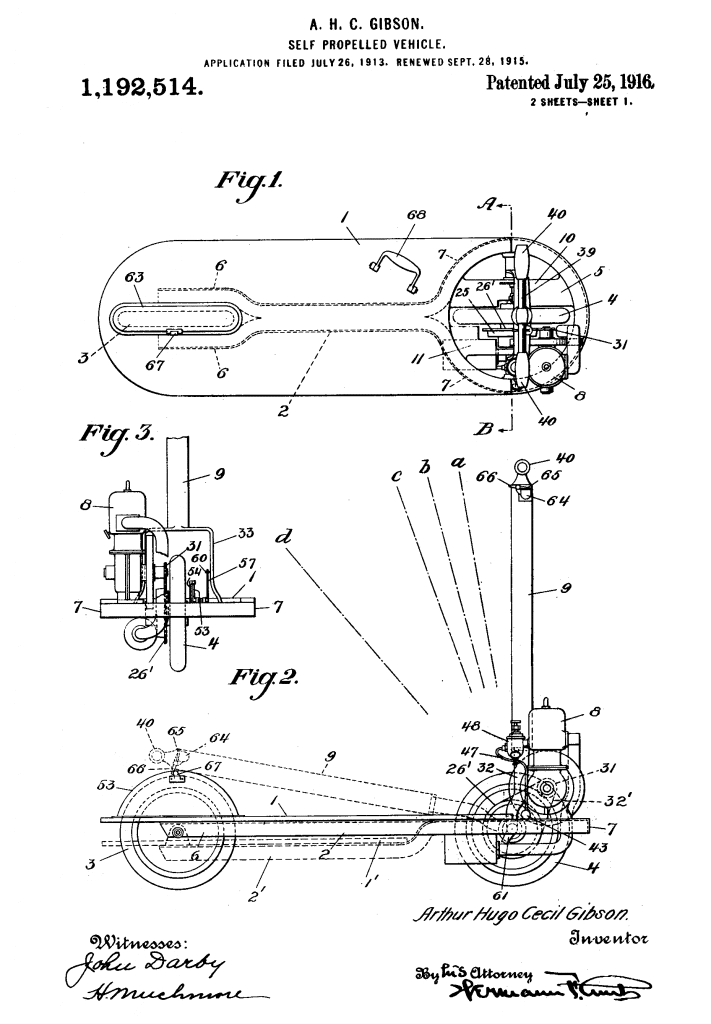 patent motordriven autoped