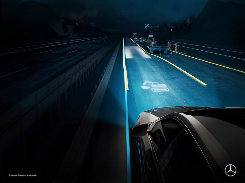 strålkastare hos nya mercedes s klass september 2020