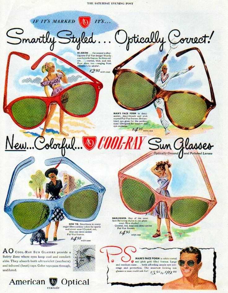 1940-talets solglasögon mode