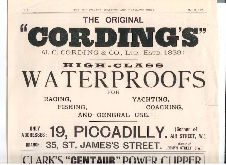 cordings old ads