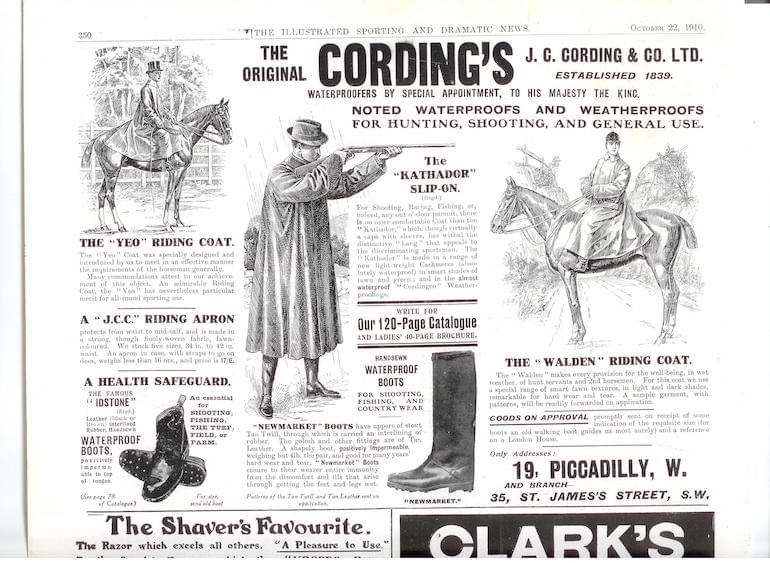 cordings old ads