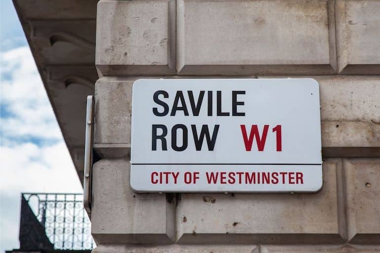 engelskt herrmode Savile Row