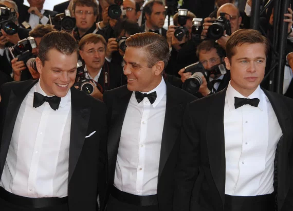 Brad Pitt Matt Damon George Clooney I smokingskjortor