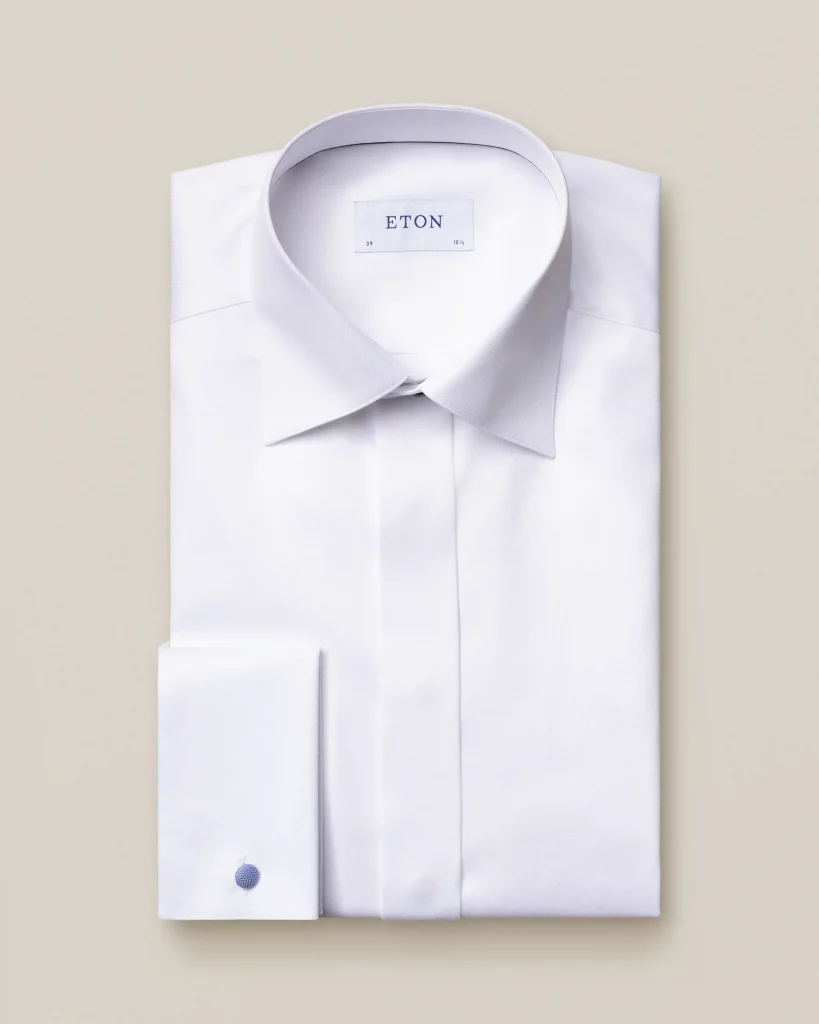 Eton white twill evening shirt
