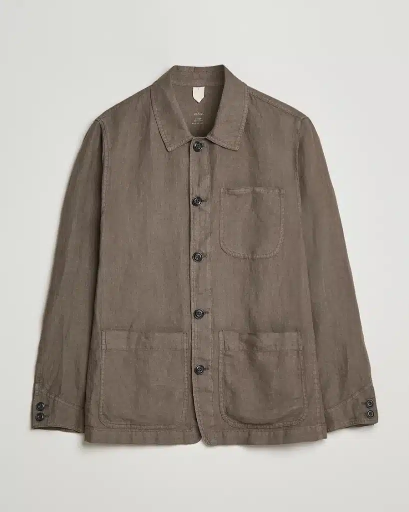 grå overshirt herr i linne