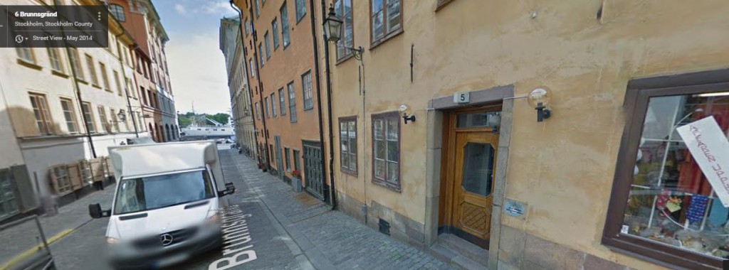 Brunnsgränd 5 i Gamla Stan högst uppe hade jag ett enkelrum 