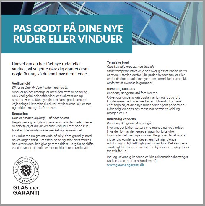 Pas på din glasløsning med gode råd fra glarmesteren.