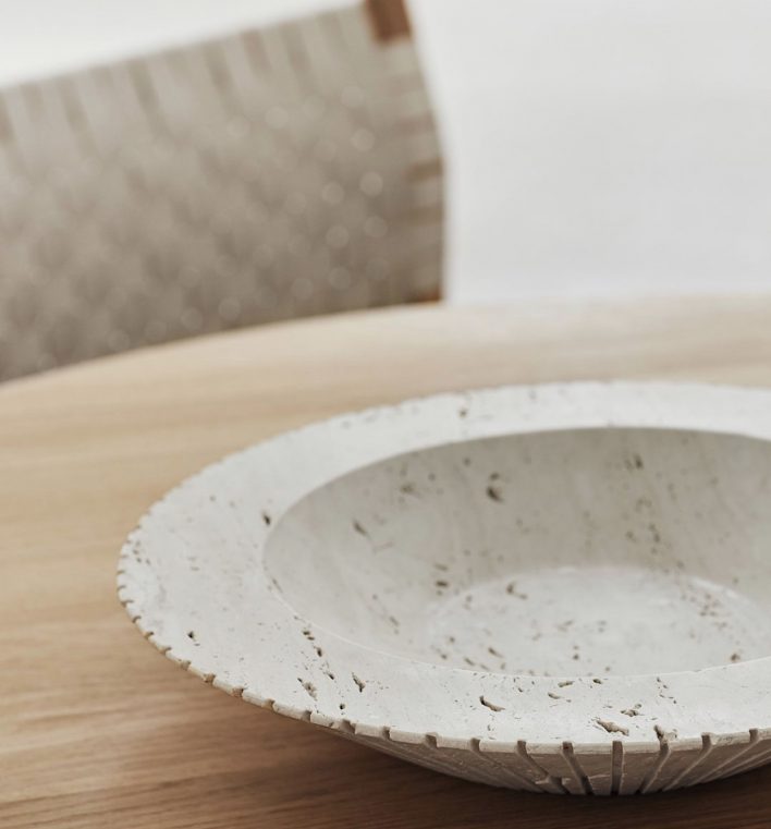 Locus travertine bowl by Fredericia furniture - design by Sofia Østerby