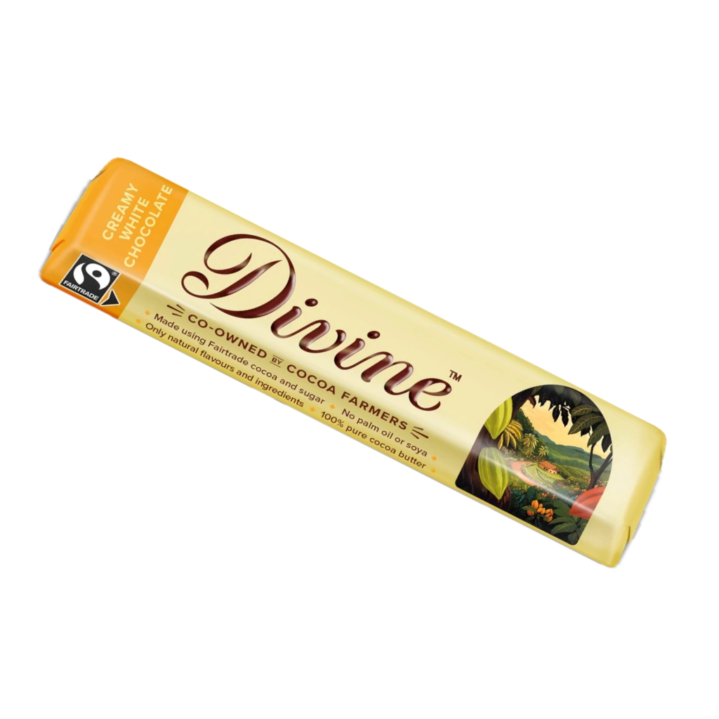 vit krämig choklad av finaste kvalitet från Divine