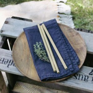 Sugrör bambu med diskborste på bricka
